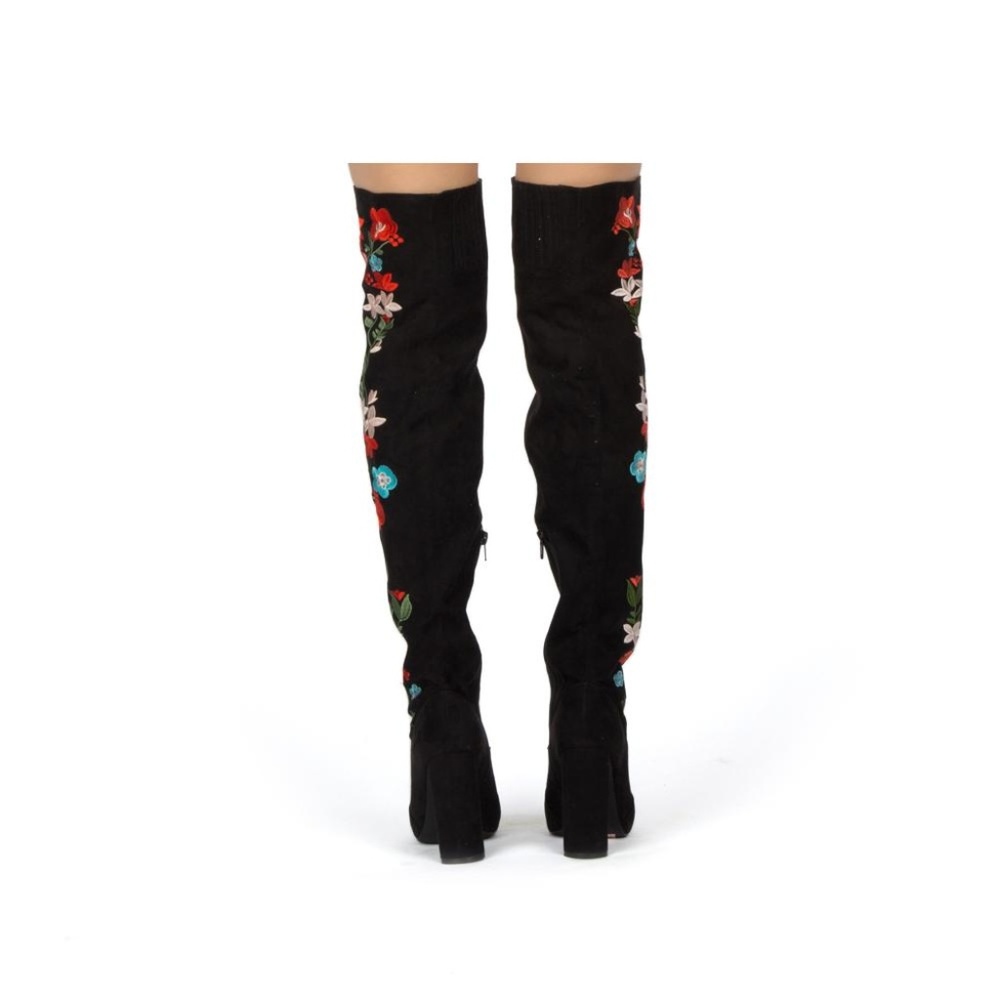 Floral Knee High Boots - Picture 2 of 3